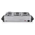 Produktbild: Tristar Edelstahl Buffetwärmer - einstellbares Thermostat, Gesamtkapazität von 4,2 Litern, als Heizplatte verwendbar, 200 Watt, BP-6283, Silber