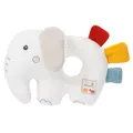 Produktbild: Fehn 056075 Ring-Greifling Elefant fehnNATUR – Bio-Babyspielzeug mit Rassel und Raschelpapier für Babys und Kleinkinder ab 0+ Monaten – Größe: 14 cm