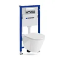 Produktbild: GEBERIT Duofix Basic Vorwandelement + Wand WC Galve Weiß + Knopf Delta 25 Chrom