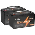 Produktbild: 2x LiTime 12V 100Ah TM LiFePO4 Bootsbatterie 1280Wh Solarstromspeicher für Trolling Motor - Schwarz