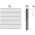 Produktbild: Metallzaun Grund-Set Doppelstabmatte verz. Anthrazit beschichtet 7 x 2 m x 1 m