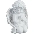 Produktbild: Grabengel betend, Kunststein, wetter-, frost- & UV-beständig, h x b x t: 20 x 15 x 11 cm, Grabschmuck, weiß - Relaxdays