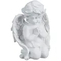 Produktbild: Relaxdays Grabengel betend, Kunststein, wetter-, frost- & UV-beständig, H x B x T: 20 x 15 x 11 cm, Grabschmuck, weiß