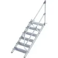 Produktbild: Günzburger Steigtechnik - Treppe 45° Stufenbreite 800 Mm 6 Stufen Aluminium Geriffelt - 600266