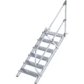 Produktbild: Alu-Treppe 45 Grad 6 Stufen B 800 mm lichte Höhe 1250 mm Ausladung 1499 mm,