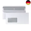 Produktbild: Briefumschlag DIN lang (100 Stück), selbstklebender Briefumschlag mit Fenster,