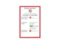 Produktbild: SafetyMarking Verbotsschild Kunststoff B200xH300 mm Brandschutzverordnung BRD ; wolk (43.A5960)