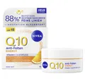 Produktbild: Nivea Tagescreme Q10 ANTI-FALTEN ENERGY VITAMIN C TAGEPFLEGE LSF 15, 24h Feuchtigkeit für strahlendes, gesundes Hautbild