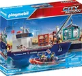 Produktbild: PLAYMOBIL 70769 Großes Containerschiff mit Zollboot Spielzeugboot 135 Teile