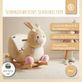Produktbild: Bieco Plüsch Schaukeltier Hase Hopsi, 60 cm | Kinder Schaukelstuhl mit Sicherheitsgurt | Baby Schaukel | Schaukel Kleinkind | Schaukeltier Baby | Baby Schaukelwippe ab 9 Monate | Schaukelpferd Holz