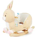 Produktbild: Bieco Plüsch Schaukeltier Hase Hopsi, 60 cm | Kinder Schaukelstuhl mit Sicherheitsgurt | Baby Schaukel | Schaukel Kleinkind | Schaukeltier Baby Schaukelwippe ab 9 Monate | Schaukelpferd Holz