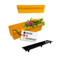 Produktbild: BURI 2 Euro-Paletten Blumenkästen-Einsätze inkl. Bewässerungsmatte | mit Hängesystem zum Einhängen | 37,3cm Gelb | Pflanzkasten für Europalette Palette | Balkonkasten | Blumentopf | sehr stabil
