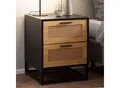 Produktbild: Nachtkonsole FineBuy Nachtkommode Boxspringbett 45 cm Schwarz Wiener Geflecht