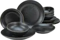 Produktbild: CreaTable, 22707, Industrial Schwarz, Tellerset 12-tlg, Steinzeug