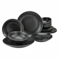 Produktbild: CreaTable Industrial Gold BLACK Geschirrset 4 Personen Teller Set 12 tlg