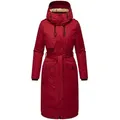 Produktbild: Navahoo Wintermantel Hokulanii Langer Winter Damenmantel mit Taillengürtel rot S (36)