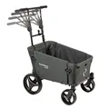 Produktbild: Beach Wagon Bollerwagen Faltbar Push Dunkelgrau - 40KG Tragkraft - Bollerwagen mit Schiebestange und Feststellbremse, Strandwagen für Kinder, Haustiere und Gepäck - 87 x 52 x 39 cm