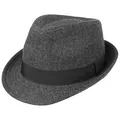 Produktbild: Lipodo Trilby Hut Herringbone Damen Herren Stoffhut Classic Ripsband Fischgratmuster Fedora Sommer Winter schwarz-grau L (59-60 cm)