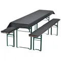 Produktbild: NYVI Bierbankauflagen Set 240x90 cm Anthrazit - 1x Tischdecke für 220x70 cm Biertische & 2x Gepolsterte Auflage für 220x25 cm Bierbänke