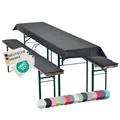 Produktbild: NYVI Bierbankauflagen Set NYVIGala 240x90 cm Anthrazit - 1x Tischdecke für 220x70 cm Biertische & 2X Gepolsterte Auflage für 220x25 cm Bierbänke - Sitzauflage für Bierzeltgarnitur