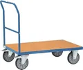 Produktbild: FETRA Schiebebügelwagen, Stahl/Holz, blau-buche, bis 500 kg, B 850 x T 500 mm, TPE-Bereifung 125416
