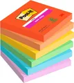 Produktbild: Post It POST-IT Haftnotizen Super Sticky Notes Playful 654-6SS-PLAY, 76 x 76 mm, wiederablösbar, cellophanfrei verpackt, farbig, 6 x 90 Blatt 163242
