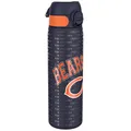 Produktbild: ion8 NFL Chicago Bears Leichte Edelstahl Trinkflasche, 600 ml/20 oz, nicht isoliert, auslaufsicher, leicht zu öffnen, sicherer Verschluss, spülmaschinenfest, Klappdeckel, passt in Getränkehalter