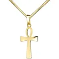 Produktbild: JEVELION Kreuzkette ägyptisches Kreuz 750 Goldkreuz - Made in Germany (Goldanhänger, für Damen und Herren), Mit Kette vergoldet- Länge wählbar 36 - 70 cm oder ohne Kette.