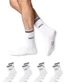 Produktbild: Snocks Retro Socken aus Bio Baumwolle 4 Paar - Lifestyle Socken im Streifen Design - Lange Tennissocken für Damen & Herren - Hohe Sportsocken - Gr. 39-42 - Farbe Weiß