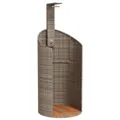 Produktbild: vidaXL Gartendusche, Outdoor Dusche mit Lattenboden Stahlrahmen, Terrassendusche für Pool Schwimmbad, Gartenmöbel Terrassenmöbel, Grau Poly Rattan Akazienholz