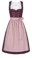Produktbild: Nübler Dirndl midi Damen - 2 teilig inkl. Kleid und Dirndl Schürze im Landhausstil, Rocklänge 70cm - Moderne bayrische Tracht, THEA Beere, Größe:46