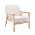 Produktbild: Alice's Home - Skandinavischer Sessel aus Holz und Stoff, Creme, Isak, B 64 x T 69,5 x H 73cm