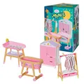 Produktbild: BABY born Minis Playset Möbelset mit Kleiderschrank, Kleiderstange, Stubenwagen und Wickeltisch, 906163 Zapf Creation, Weiß