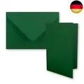 Produktbild: 50x DIN B6 Faltkarten Set mit Umschlägen in Dunkelgrün (Grün) - 120 x 170 mm - i