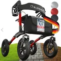 Produktbild: Eloneo Outdoor Rollator Mit Luftbereifung Sitzfläche Klappbar Und Mehr In Rot