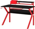 Produktbild: Gaming Computertisch Gamer Tisch Racing Carbon Optik Schwarz/Rot GT-006/8394