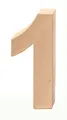 Produktbild: Glorex 6 2029 131 - Papp - Zahl 1, aus brauner Pappe, ca. 17,5 X 5,5 cm groß, zum bemalen und bekleben, für Serviettentechnik und Décopatch, ideal als Dekoration, Natur