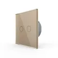 Produktbild: Funk Serienschalter Glas Lichtschalter Touchscreen LIVOLO weiß/schwarz/grau/gold C702R-13 (Gold)