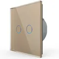 Produktbild: Funk Glas Touch Lichtschalter Serienschalter C702R-13 LIVOLO Gold