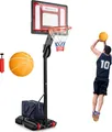 Produktbild: COSTWAY Basketballständer 105-260 cm höhenverstellbar, Basketballkorb mit Ständer, Gewichtssack, 2 Rädern, Basketball & Pumpe, für Kinder Jugendliche