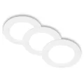 Produktbild: BRILONER - 3er Set LED Einbaustrahler 230V flach, neutralweißes Licht, je 6W 660lm, LED Spot, Deckenspots, Spots 230V, Einbauleuchten, Einbauspots, Deckenstrahler, 30 mm, 120 x 28 mm (DxH), Weiß