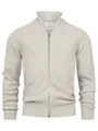 Produktbild: KRONSTADT Herren KSErik Zip Strickjacke mit Stehkragen | Fein-Strick Cardigan mit Kragen und Reißverschluß Stone Mix, L