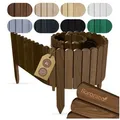 Produktbild: Floranica Palisade Beeteinfassung Beetumrandung Rasenkante Umrandung Flexibler Rollborder, LxH: 200x40 cm, Braun, Dekozaun Holzzaun Umzäunung Blumenbeeten Garten Beeten Kräutergarten braun 200 cm x 40 cm