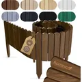 Produktbild: Floranica Beetumrandung Beeteinfassung 40 x 200 cm Braun Rasenkante Holz Gartenzaun Holzzaun flexibler Rollborder - Braun