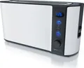 Produktbild: Arendo Toaster, 1 langer Schlitz, für 2 Scheiben, 1000 W, Langschlitz, Brötchenaufsatz, Wärmeisolierendes Gehäuse, Display, weiß