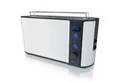 Produktbild: Arendo Toaster Langschlitz, Edelstahl, Display mit Restzeitanzeige, Brötchenaufsatz, 1 langer Schlitz, für 2 Scheiben, 1000 W, Defrost Funktion, Wärmeisolierendes Gehäuse, Krümelschublade