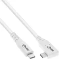 Produktbild: InLine® USB4 Kabel, USB-C, einseitig gewinkelt, PD 240W, 8K60Hz, TPE, weiß, 1,5m Kabel USB & USB &