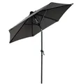 Produktbild: BUTLERS Sonnenschirm Ø180cm | Kippfunktion, Kurbel und UV-Schutz -Siesta- Balkonschirm in Beige mit schwarzem Aluminiumgestell | Sonnenschutz für Balkon, Garten, Terrasse