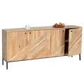 Produktbild: Mendler Sideboard HWC-L95 Massiv-Holz Mango 79x176x42cm, Natur