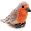 Produktbild: Uni-Toys Kuscheltier Heimischer Singvogel - versch. Vögel - Höhe 10 cm - Plüsch, Plüschtier, zu 100 % recyceltes Füllmaterial Rotkehlchen